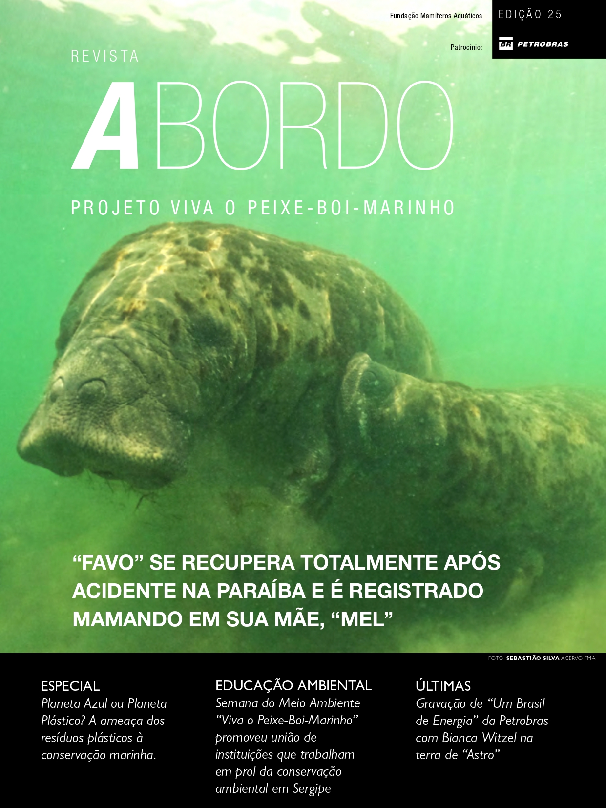 capa de Revista A Bordo - Projeto Viva o Peixe-Boi-Marinho 25ª Edição