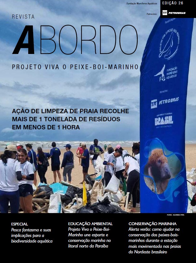 capa de Revista A Bordo - Projeto Viva o Peixe-Boi-Marinho | 26ª Edição